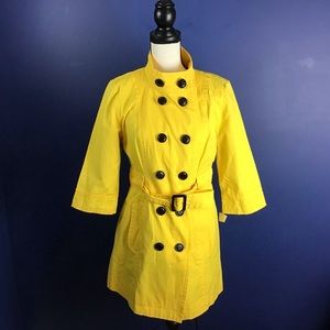 Tulle Belted Double Breasted Trench Coat